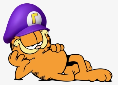 Waluigi’s Hat On Garfield - Garfield, HD Png Download, Transparent PNG