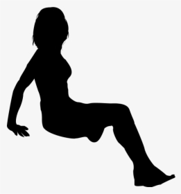 Silhouette Woman - Oturan Insan Png, Transparent Png, Transparent PNG
