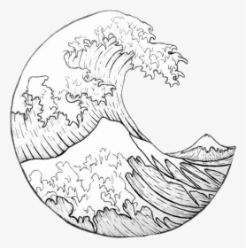 Wave Emoji Png - Great Wave Off Kanagawa Cartoon, Transparent Png, Transparent PNG