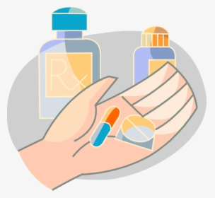 Vector Illustration Of Hand Holds Medicine Pill And, HD Png Download, Transparent PNG