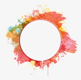 #frame #circleframe #paintsplash #paint #ftestickers - Watercolor Vector Background Frame, HD Png Download, Transparent PNG