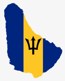 Barbados Flag Map, HD Png Download, Transparent PNG