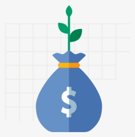 Plant Growing Out Of Money Bag - Illustration, HD Png Download, Transparent PNG