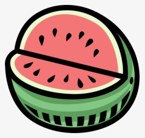 Vector Illustration Of Sliced Watermelon Melon Fruit - Coloring Book, HD Png Download, Transparent PNG