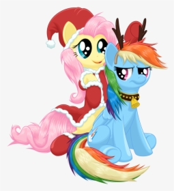 Fluttershy And Rainbow Dash Christmas, HD Png Download, Transparent PNG