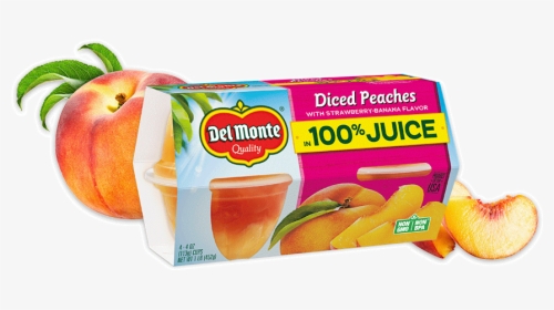 Peaches With Strawberry-banana Flavor, Fruit Cup® Snacks - Del Monte 100 Calories Sliced Peaches, HD Png Download, Transparent PNG