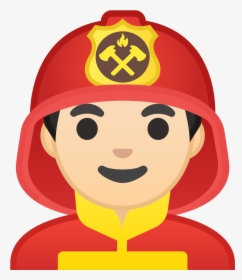 Man Firefighter Light Skin Tone Icon - Firefighter Emoji Png, Transparent Png, Transparent PNG
