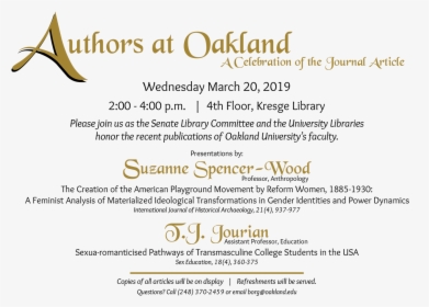 Invitation To Authors At Oakland - Calligraphy, HD Png Download, Transparent PNG