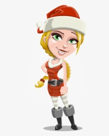 Christmas Woman Cartoon Png, Transparent Png, Transparent PNG