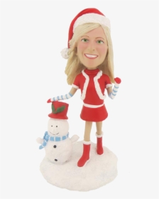 Personalized Christmas Girl Bobble Head - Christmas Bobblehead, HD Png Download, Transparent PNG