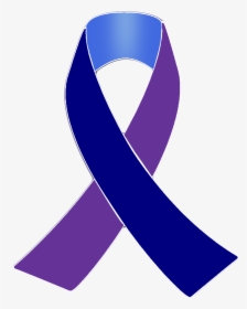 Navy Blue And Purple Awareness Ribbon - Purple And Blue Awareness Ribbon, HD Png Download, Transparent PNG