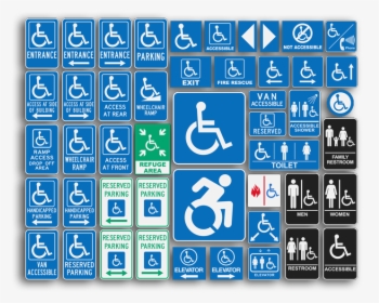 Many Types Of Ada Signs - Types Of Handicap Signs, HD Png Download, Transparent PNG