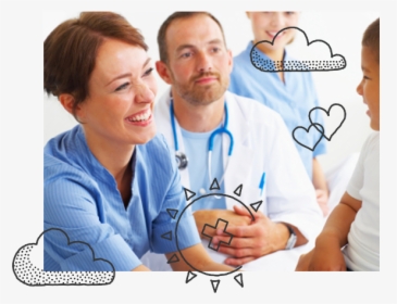 Woman Smiling At Child Next To Man With Stethoscope - Physician Assistant Job Duties, HD Png Download, Transparent PNG
