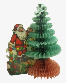 1920 S Beistle Honeycomb Tree With Santa - Transparent Png Ruby Lane Christmas, Png Download, Transparent PNG