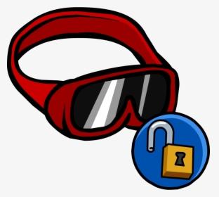 Red Ski Goggles - Blue Glasses Club Penguin, HD Png Download, Transparent PNG