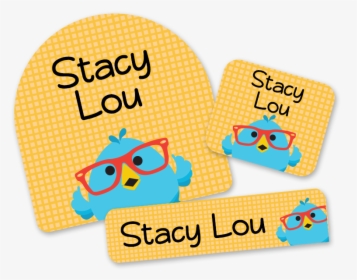 First Class School Labels Tweet Bird And Glasses, HD Png Download, Transparent PNG