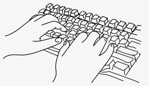 Keyboard Hands Computer Free Photo - Hands On Keyboard Drawing, HD Png Download, Transparent PNG