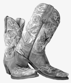 Black And White Cowgirl Boots Photography, HD Png Download, Transparent PNG