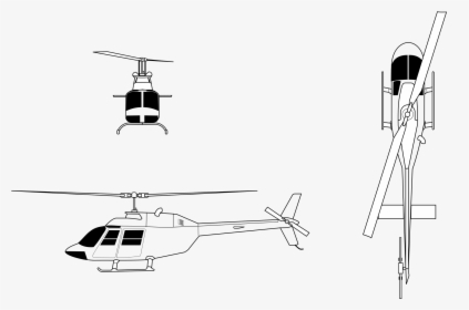 Transparent Helicopter Vector Png - Helicopter Orthographic Projection, Png Download, Transparent PNG