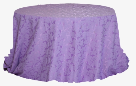 Round Table With Purple Jacquard Cover - Tablecloth, HD Png Download, Transparent PNG