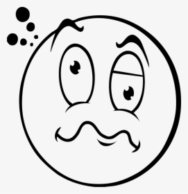 Confused Face Black And White Clipart, HD Png Download, Transparent PNG