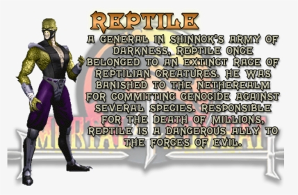 Reptile - Mortal Kombat 4 Reptile, HD Png Download, Transparent PNG