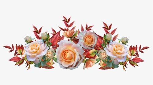 Roses, Flowers, Leaves, Nandina, Autumn, Arrangement - Garden Roses, HD Png Download, Transparent PNG