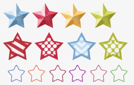 Stars Png - 3 Stars Drawing Colorful, Transparent Png, Transparent PNG