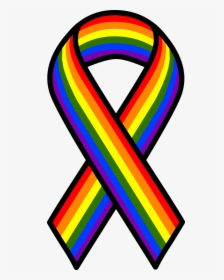 Rainbow Ribbon - Lgbt And Hiv, HD Png Download, Transparent PNG