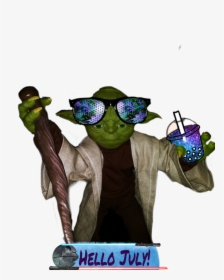 #hellojuly #hello #yoda #galaxydrink #lightsaber #sunglasses - Illustration, HD Png Download, Transparent PNG