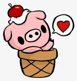 Pig Stickerchallenge Pig Icecreamcone Heart Cute Freeto - Easy Cute Animal Drawings, HD Png Download, Transparent PNG
