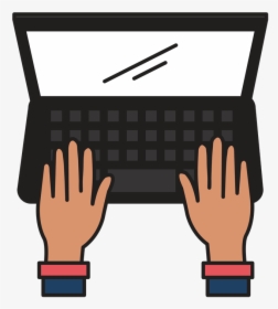 Blog - Typing Laptop Hand Illustration, HD Png Download, Transparent PNG