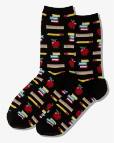 Women S Teachers School Supplies Socks   Class Slick - Sock, HD Png Download, Transparent PNG