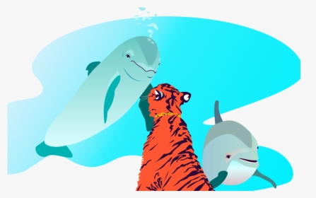 Tiger Art Dolphins Big Cat Tiger Gradient Design Vector, HD Png Download, Transparent PNG
