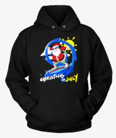 Christmas In July Funny Surfing Santa Hoodie - Wubba Lubba Dub Dub Hoodie, HD Png Download, Transparent PNG