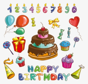 Happy Birthday Cake Cartoon, HD Png Download, Transparent PNG