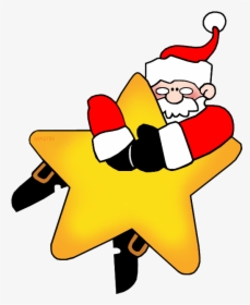 Santa On A Star - Christmas Star Clip Art, HD Png Download, Transparent PNG