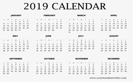 2019 Calendar Yourmomhatesthis Png - 2019 A4 Calendar To Print, Transparent Png, Transparent PNG