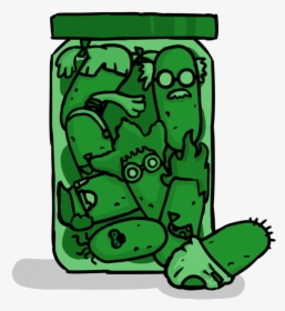 Pickle Clipart Pickle Bottle - Jar Of Pickles Cartoon, HD Png Download, Transparent PNG