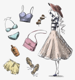 Fashion Illustration Bag Vector Graphics Clothing Drawing - Fashion Illustrations Summer Accessories, HD Png Download, Transparent PNG