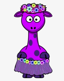 Giraffe Flowers Hula Dress - Red Giraffe Clipart, HD Png Download, Transparent PNG