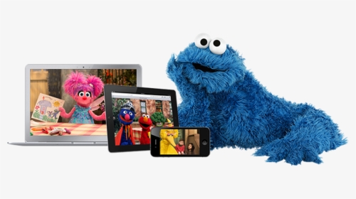 The New Sesame Go Video On Demand Service Gives Kids - Cookie Monster Looking To The Left, HD Png Download, Transparent PNG