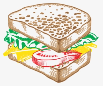 Clip Art,food,wicker,futon Pad - Toast Sandwich Drawing Png, Transparent Png, Transparent PNG