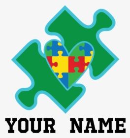Autism Puzzle Piece Heart Personalized Button - Portable Network Graphics, HD Png Download, Transparent PNG