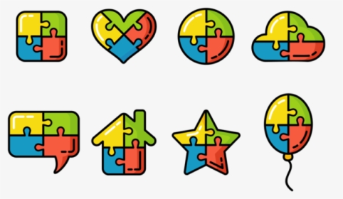 Colorful Puzzle Symbol Of Autism - Simbolo Autismo, HD Png Download, Transparent PNG