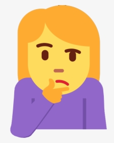 Women Thinking Emoji Transparent Clipart , Png Download, Png Download, Transparent PNG