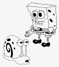 Spongebob And Gary Coloring Page - Spongebob And Gary Drawing, HD Png Download, Transparent PNG
