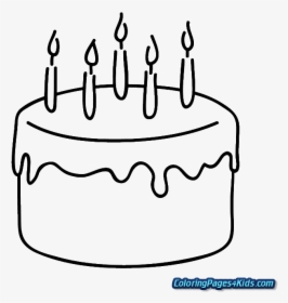 Coloring Page Pages - Cake Easy To Draw, HD Png Download, Transparent PNG
