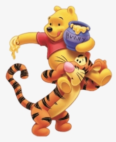 Winnie The Pooh On Tigger S Shoulders - Friends Winnie The Pooh Png, Transparent Png, Transparent PNG