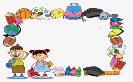 Kindergarten Clipart Certificate - School Kids Border Design, HD Png Download, Transparent PNG